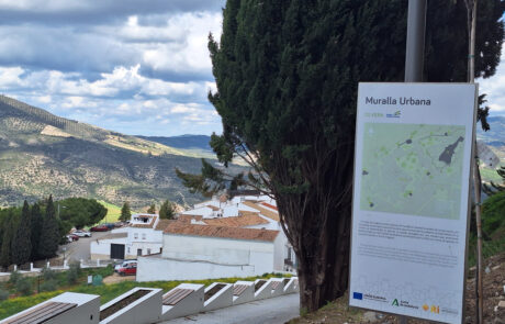 Elementos arquitectónicos junto a la muralla urbana de Olvera